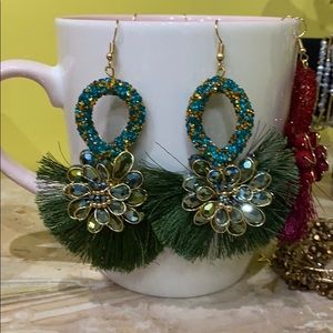 Earrings/Handmade/ green color